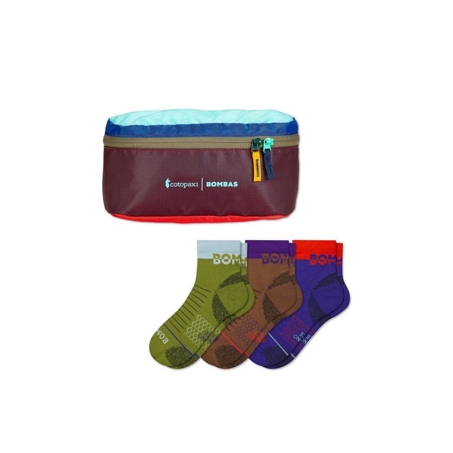 Men's Merino Wool Blend Hiking Quarter Sock 3-Pack & Cotopaxi Fanny Pack - All Day Fit