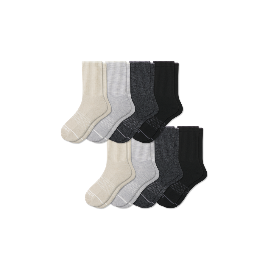 Men's Merino Wool Blend Half Calf Sock 8-Pack - All Day Fit