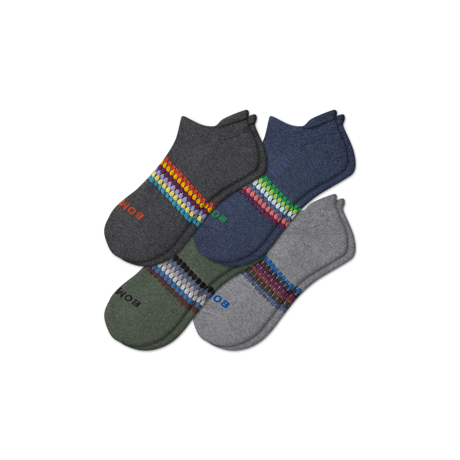 Men's Sunset Stripe Ankle Sock 4-Pack - Light Cushion