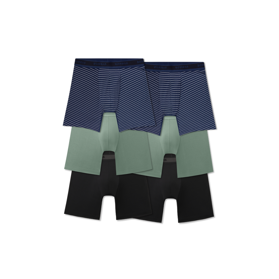 Men's Soft Flex Boxer Brief 6" 6-Pack - Fresh Comfort
