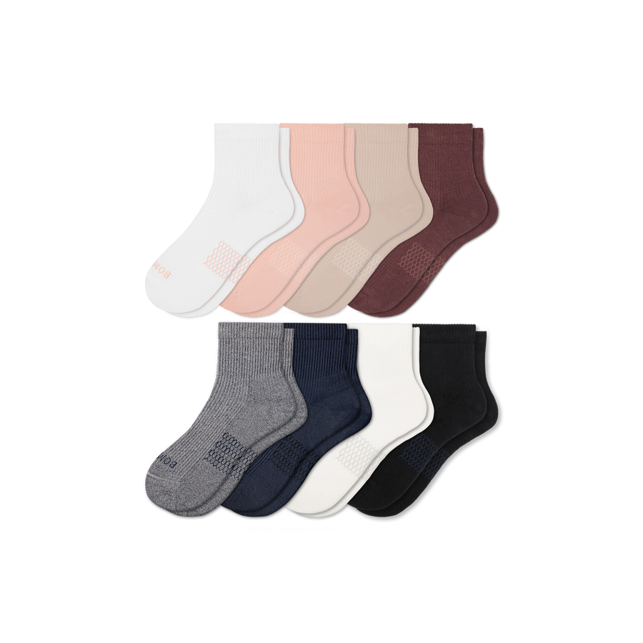 Women's Modern Rib Quarter Sock 8-Pack - Fresh Step