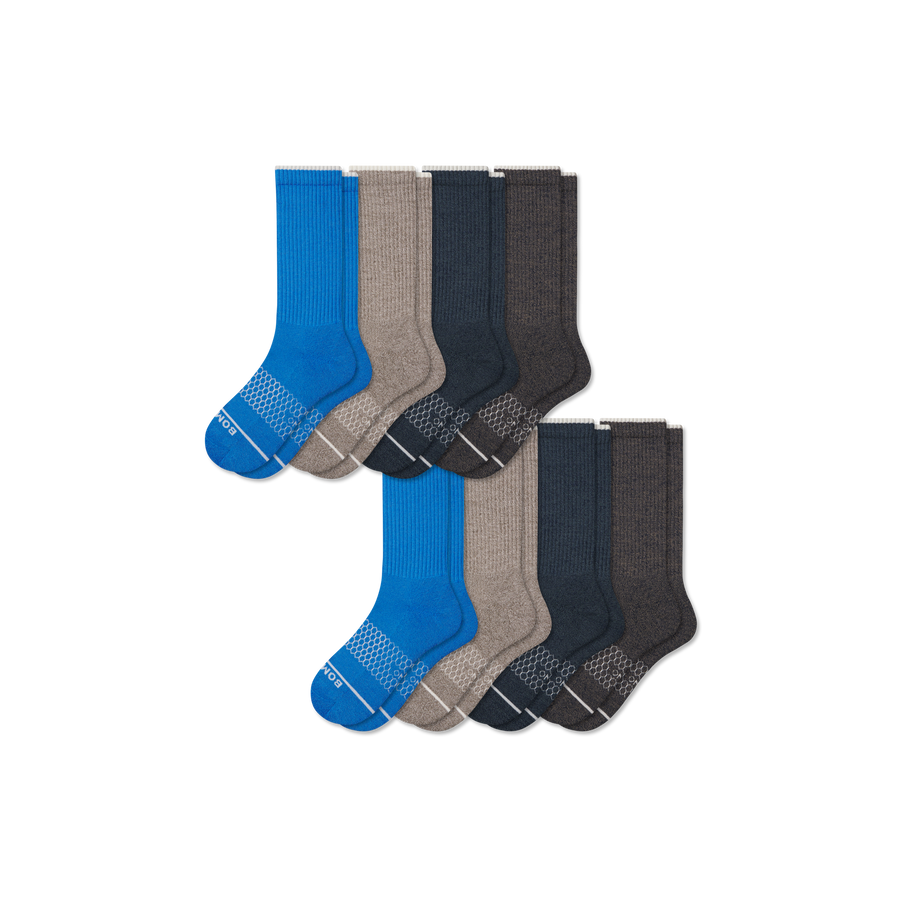 Men's Merino Wool Blend Calf Sock 8-Pack - Daily Step