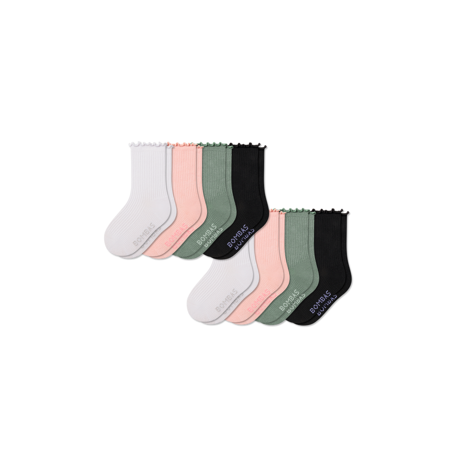 Junior Ruffle Rib Calf Sock 8-Pack - Daily Step