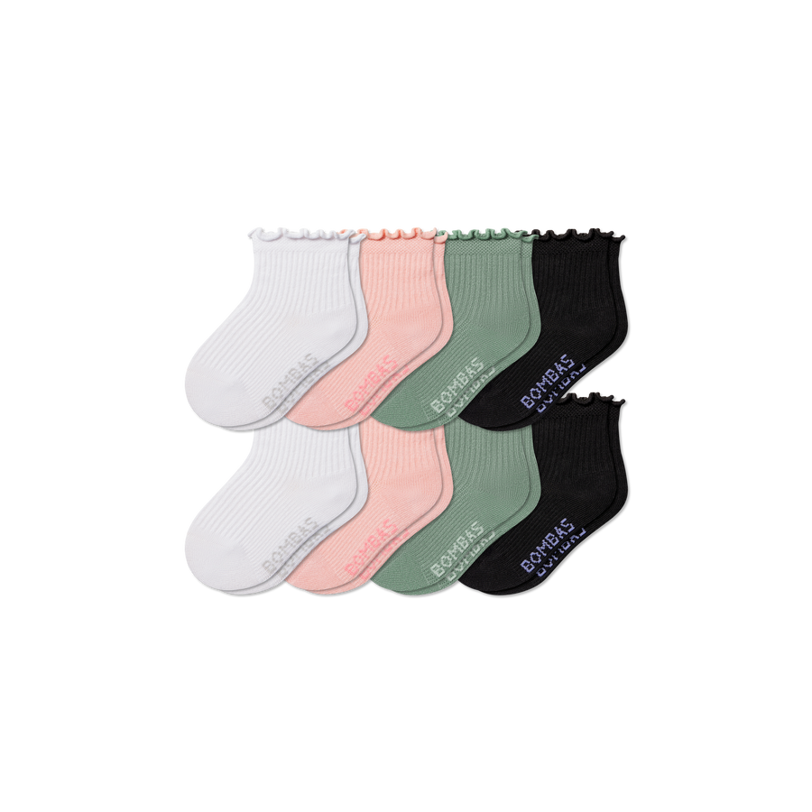 Toddler Ruffle Rib Calf Sock 8-Pack - Daily Step