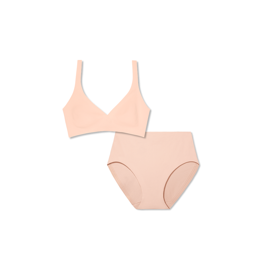 Women’s No Show Plunge Bralette + High Rise Brief Pack - Classic Ready