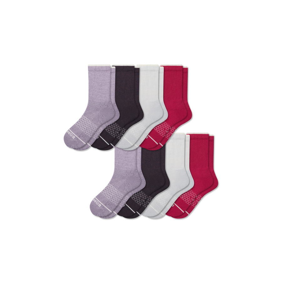 Women's Merino Wool Blend Half Calf Sock 8-Pack - Simple Style