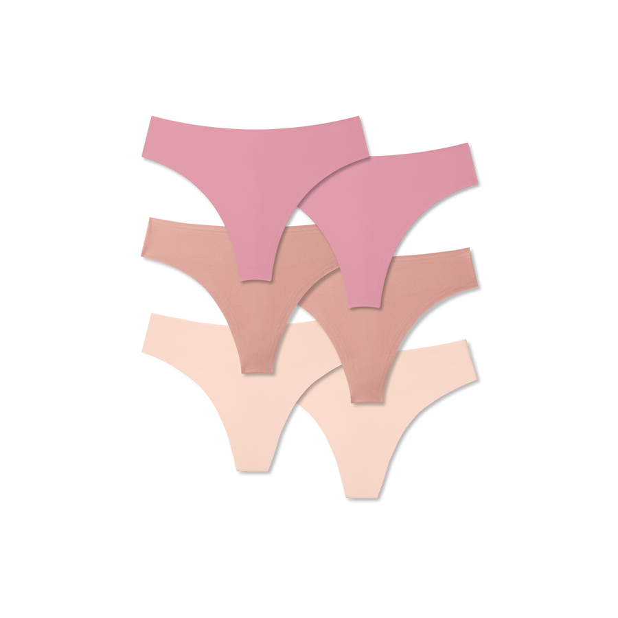 Women's No Show Thong 6-Pack - Classic Ready