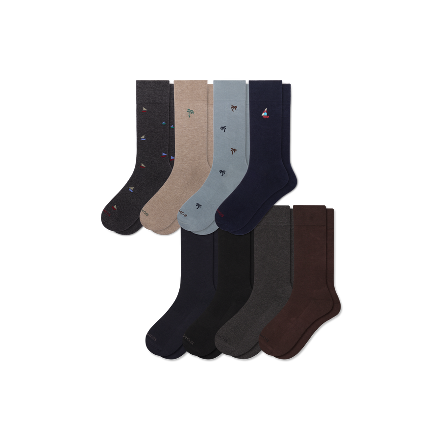 Men's Dress Calf Sock 8-Pack - Ready Pair