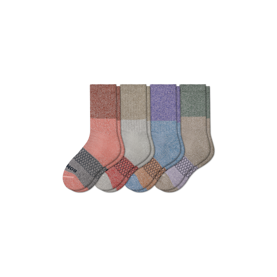 Youth Tri-Block Calf Sock 4-Pack - Light Cushion