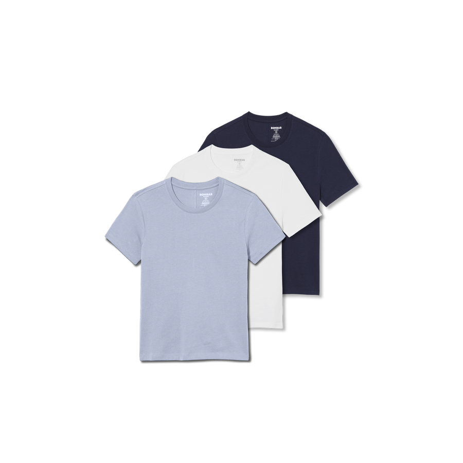 Women's Pima Cotton Slim Crew Neck T-Shirt 3-Pack - Ready Pick