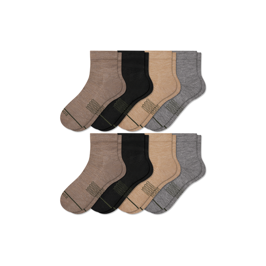Men's Merino Wool Blend Modern Rib Quarter Sock 8-Pack - Daily Pick