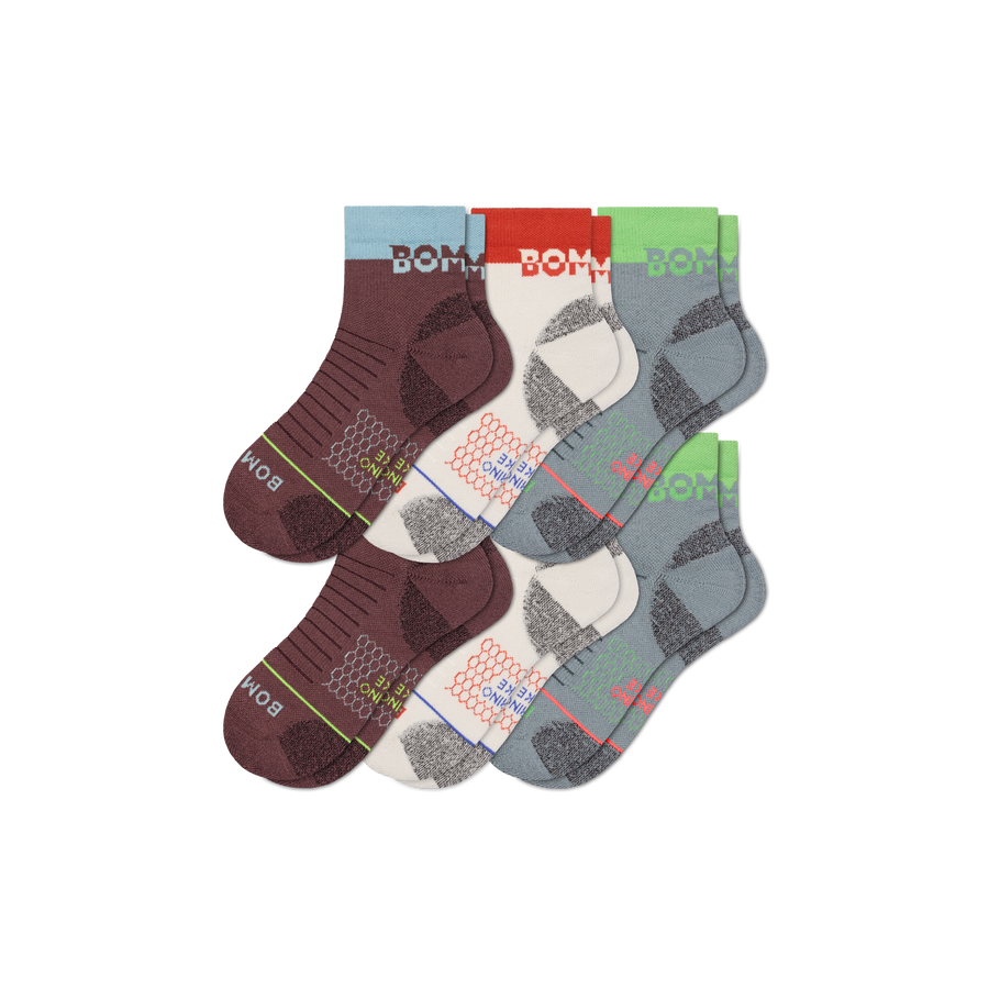 Men's Merino Wool Blend Hiking Quarter Sock 6-Pack - Daily Step