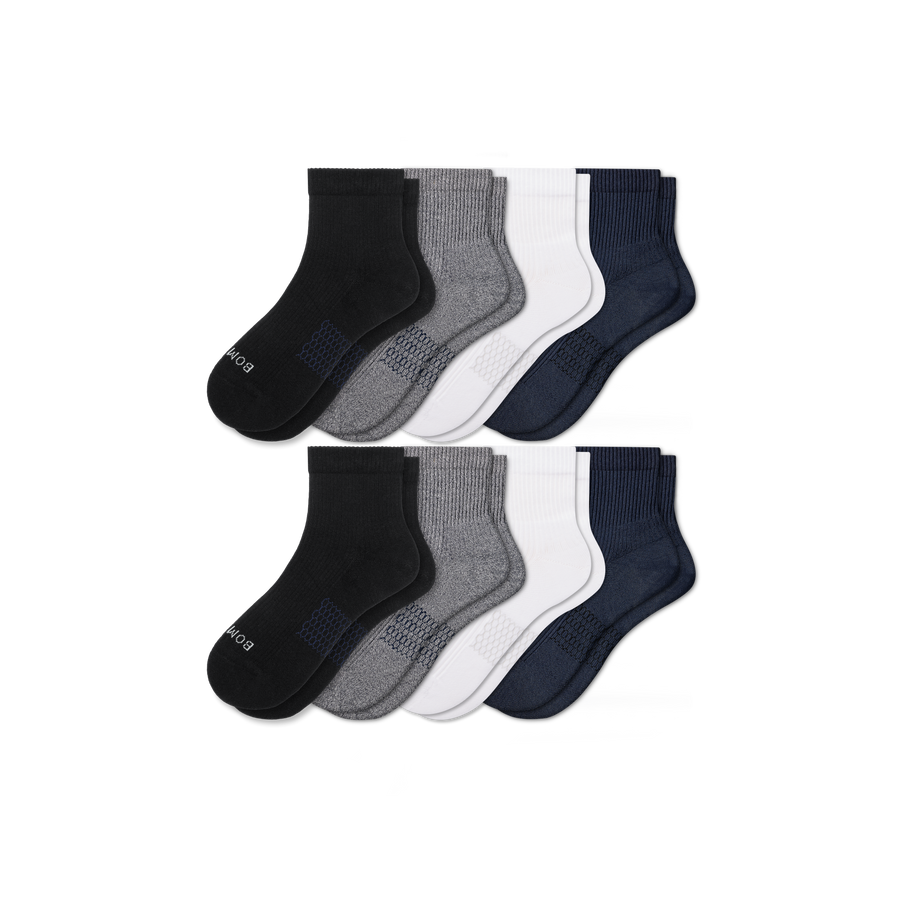 Men's Modern Rib Quarter Sock 8-Pack - Light Cushion