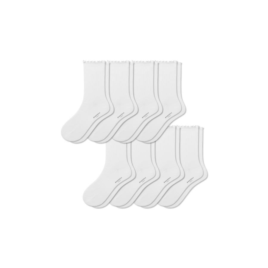 Women's Ruffle Rib Half Calf Sock 8-Pack - Classic Ready